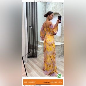 NEW Yellow/Purple Gown with Embellishments, Never Worn